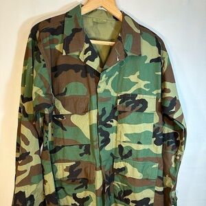 Womens Military Camouflage Utility Jacket Outdoor Barn Work Long Sleeve Pockets